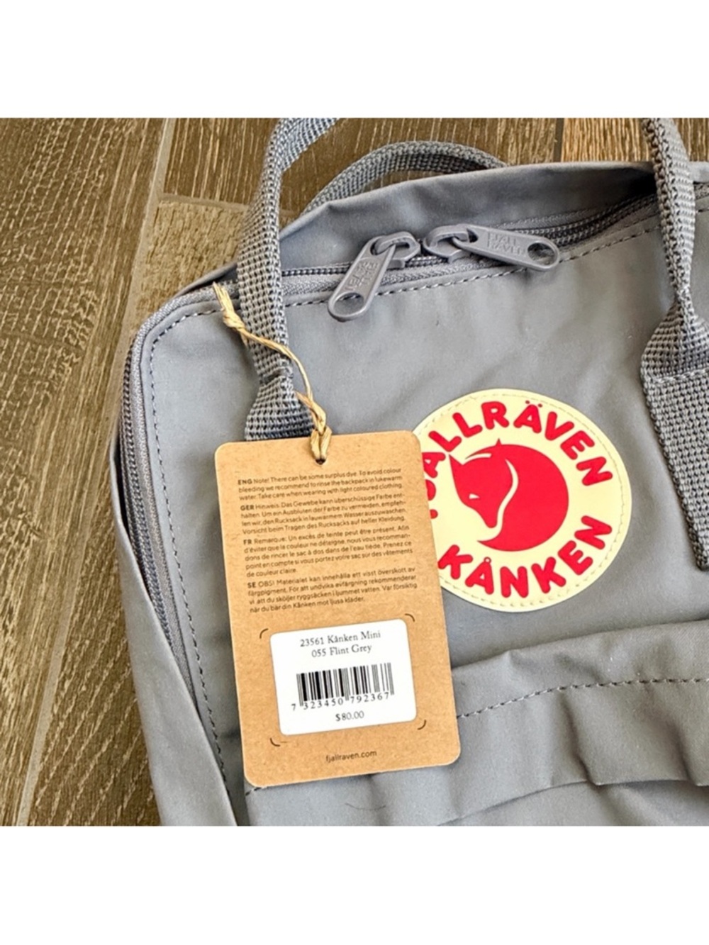 Fjallraven Mini Kanken Flint Grey Everyday Outdoor Backpack—Unisex - Picture 4 of 10